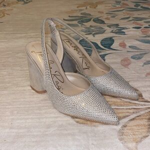 💥MOVING SALE💥 London Rag Saranna Rhinestone Embellished Suede Heel Sandals